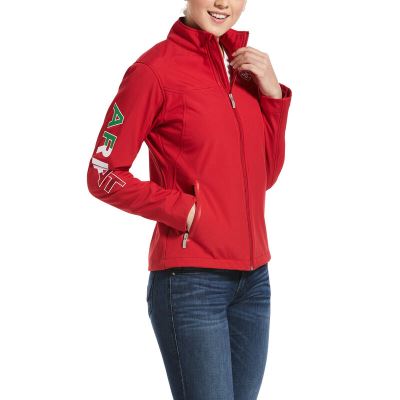 Ariat English: Classic Team MEXICO Softshell Water Resistant Chaquetas Mujer - Rojas (FIOVG3401)